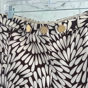 Gorgeous Tori Burch Brown and White Resort Patterned Pants size 10